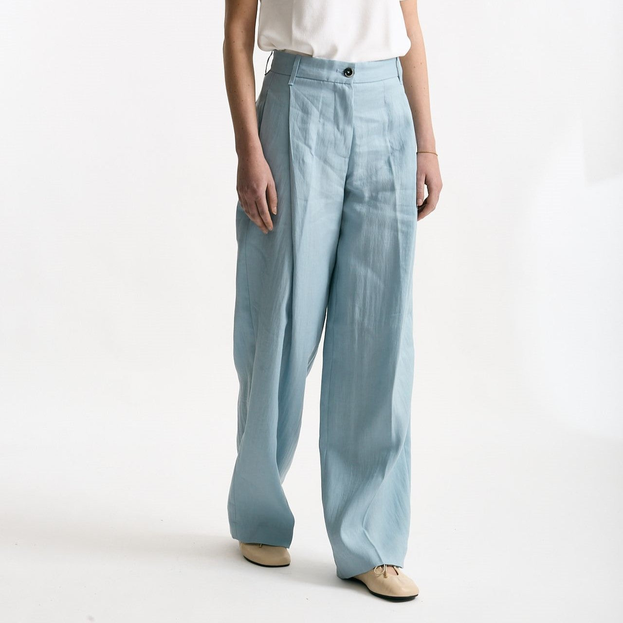 Pantalone in lino CALYPSO azzurro women Nine in the morning - 7