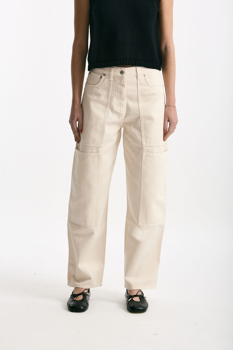 Jeans work panna Vita alta women Nude - 1