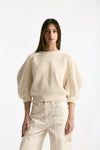 Maglia girocollo lavorata panna women Nude - 1