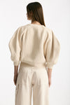 Maglia girocollo lavorata panna women Nude - 3
