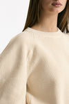 Maglia girocollo lavorata panna women Nude - 5