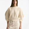 Maglia girocollo lavorata panna women Nude - 6
