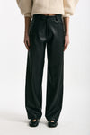 Pantaloni vita alta in ecopelle nero women Nude - 1
