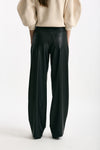 Pantaloni vita alta in ecopelle nero women Nude - 3