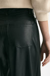 Pantaloni vita alta in ecopelle nero women Nude - 5