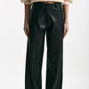 Pantaloni vita alta in ecopelle nero women Nude - 6
