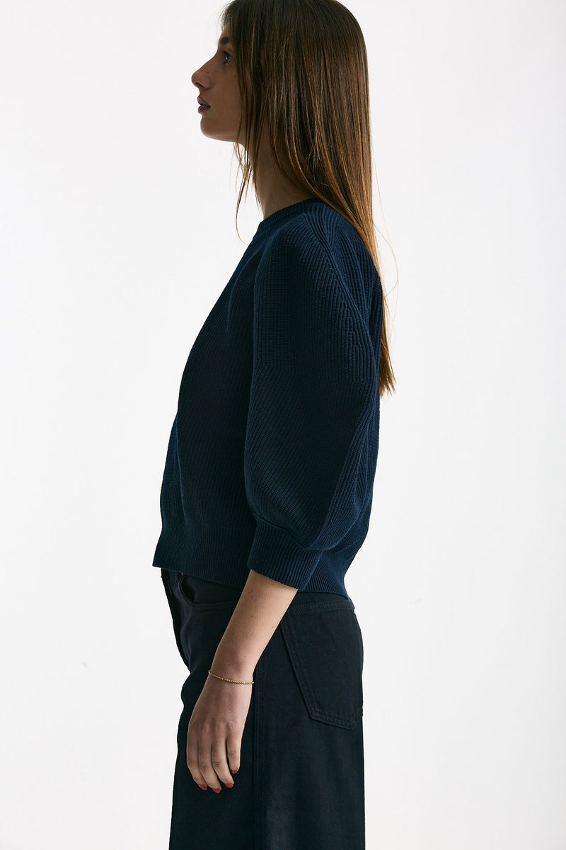 Maglia girocollo lavorata blu women Nude - 2