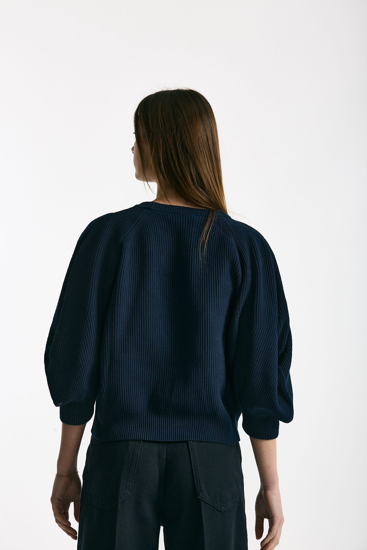 Maglia girocollo lavorata blu women Nude - 3