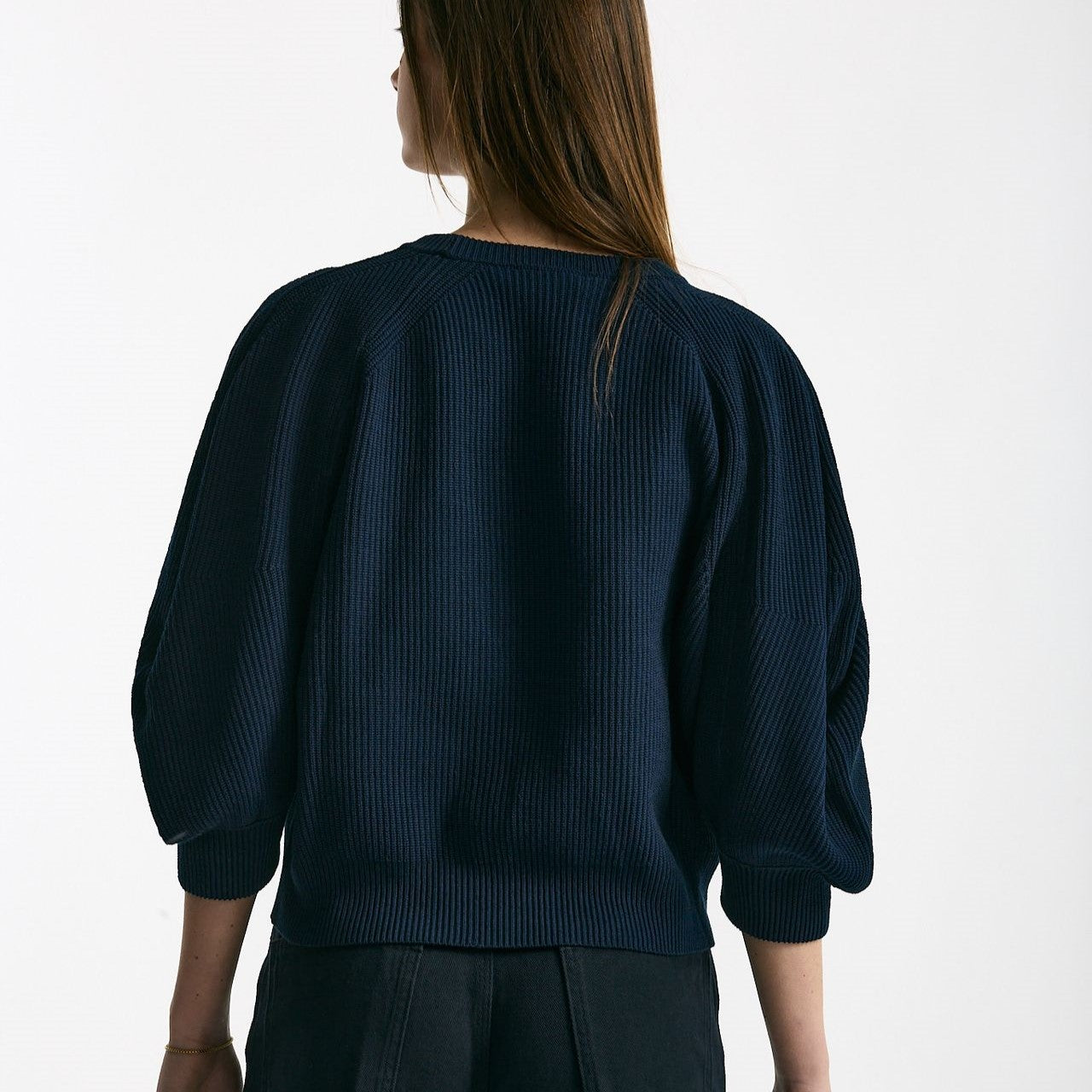 Maglia girocollo lavorata blu women Nude - 5