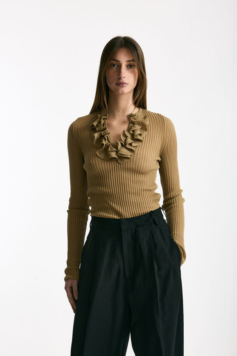 Maglia con applicazioni cammello women Nude - 2