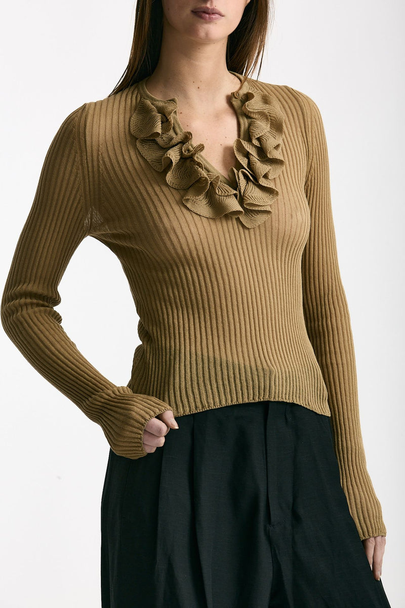 Maglia con applicazioni cammello women Nude - 1