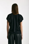 T-shirt girocollo maniche a sbuffo nero women Nude - 3