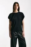 T-shirt girocollo maniche a sbuffo nero women Nude - 1