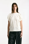 T-shirt girocollo maniche a sbuffo bianco women Nude - 4