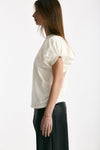 T-shirt girocollo maniche a sbuffo bianco women Nude - 2