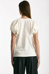 T-shirt girocollo maniche a sbuffo bianco women Nude - 3
