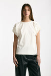 T-shirt girocollo maniche a sbuffo bianco women Nude - 1