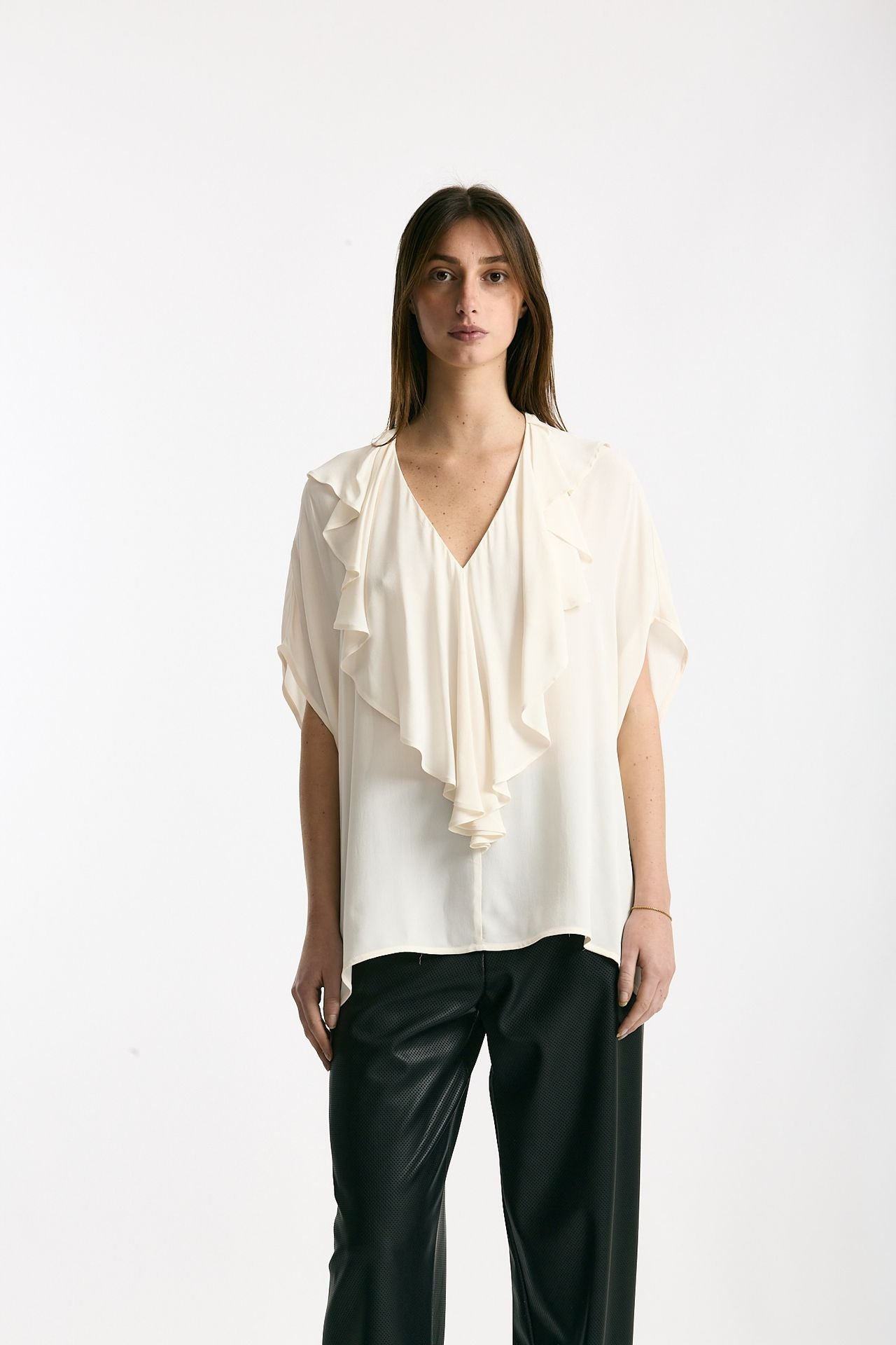 Camicia rouges in viscosa panna women Nude - 2