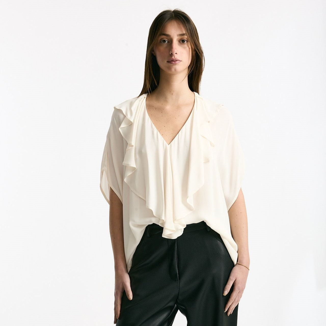 Camicia rouges in viscosa panna women Nude - 6