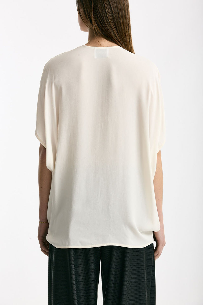 Camicia rouges in viscosa panna women Nude - 4