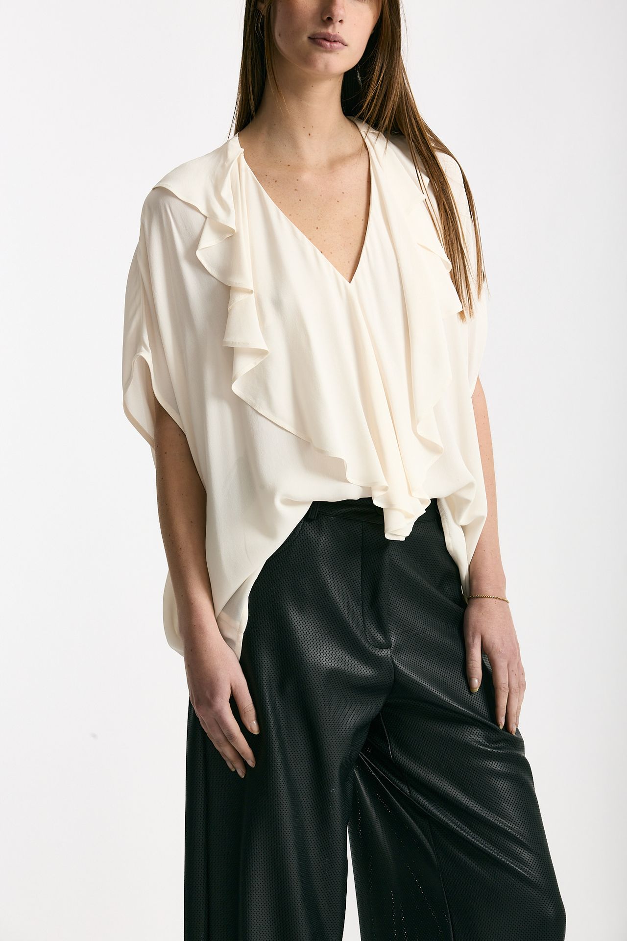 Camicia rouges in viscosa panna women Nude - 1