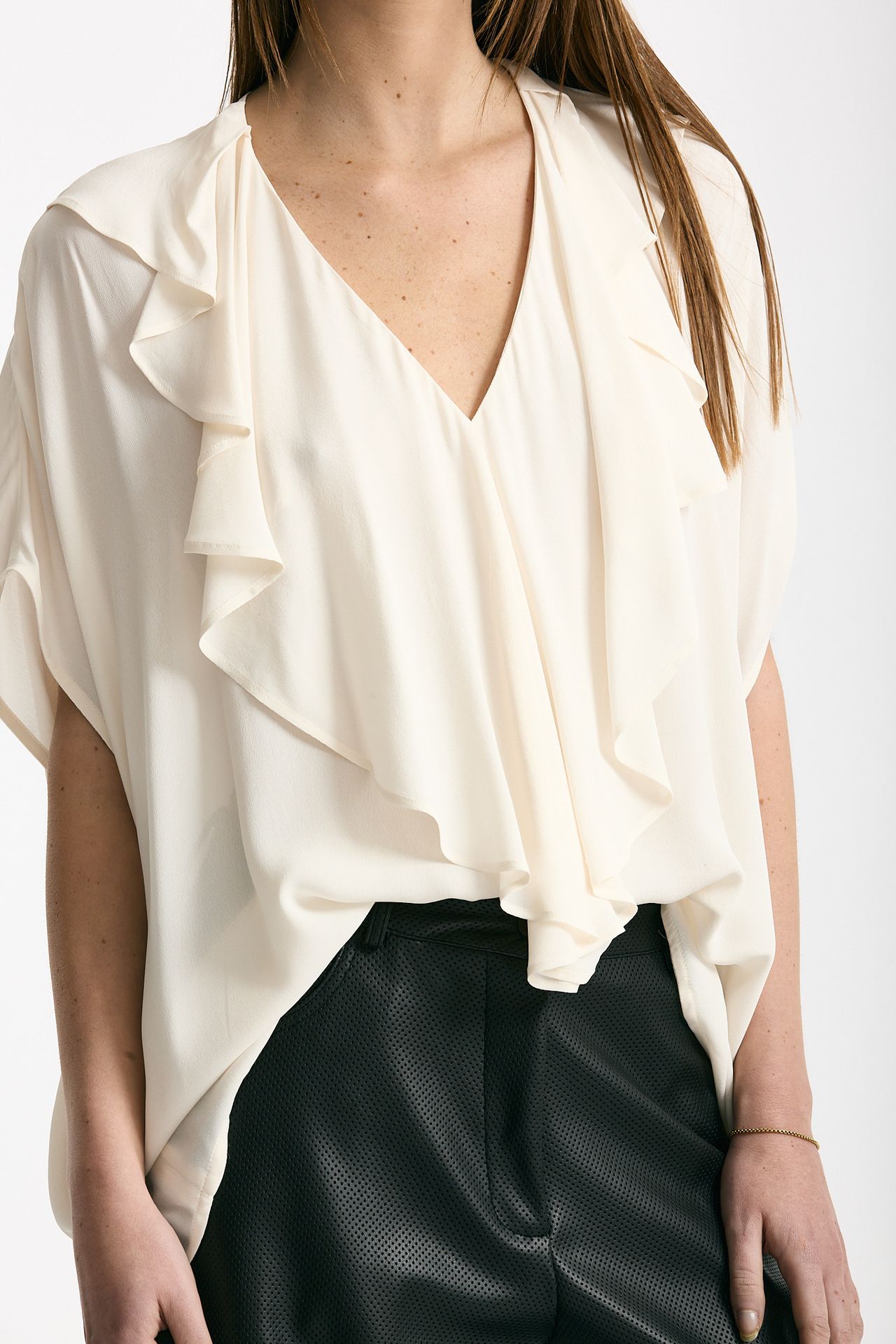 Camicia rouges in viscosa panna women Nude - 5