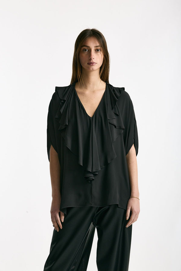 Camicia rouges in viscosa nero women Nude