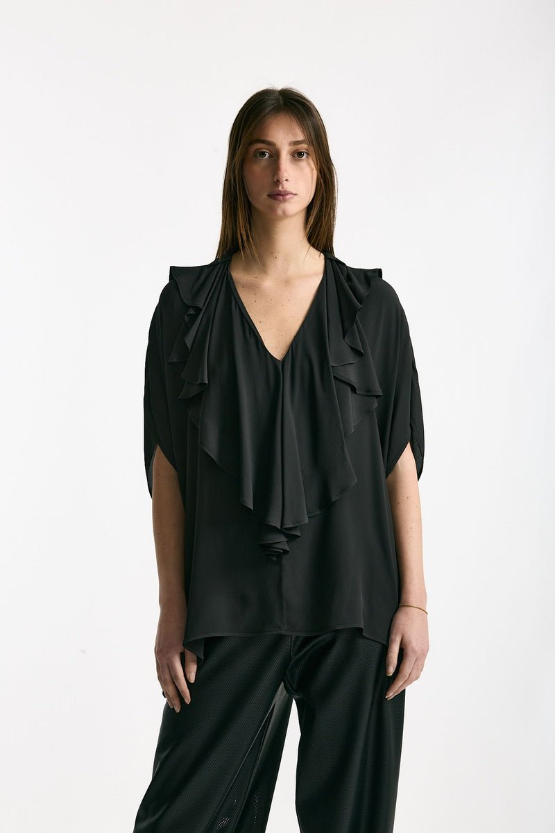 Camicia rouges in viscosa nero women Nude - 1