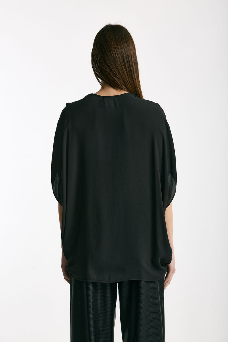 Camicia rouges in viscosa nero women Nude - 4