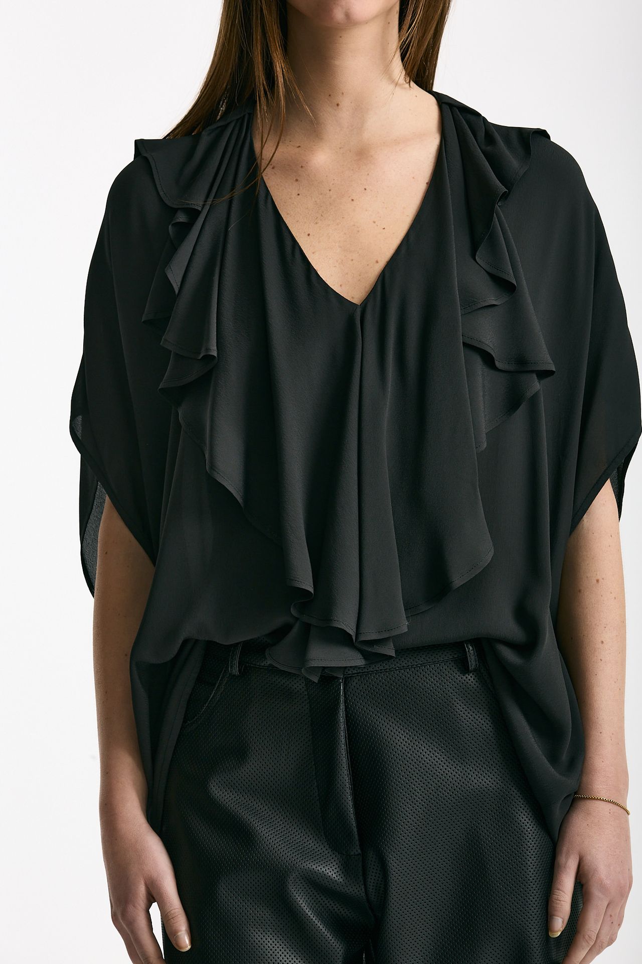 Camicia rouges in viscosa nero women Nude - 5