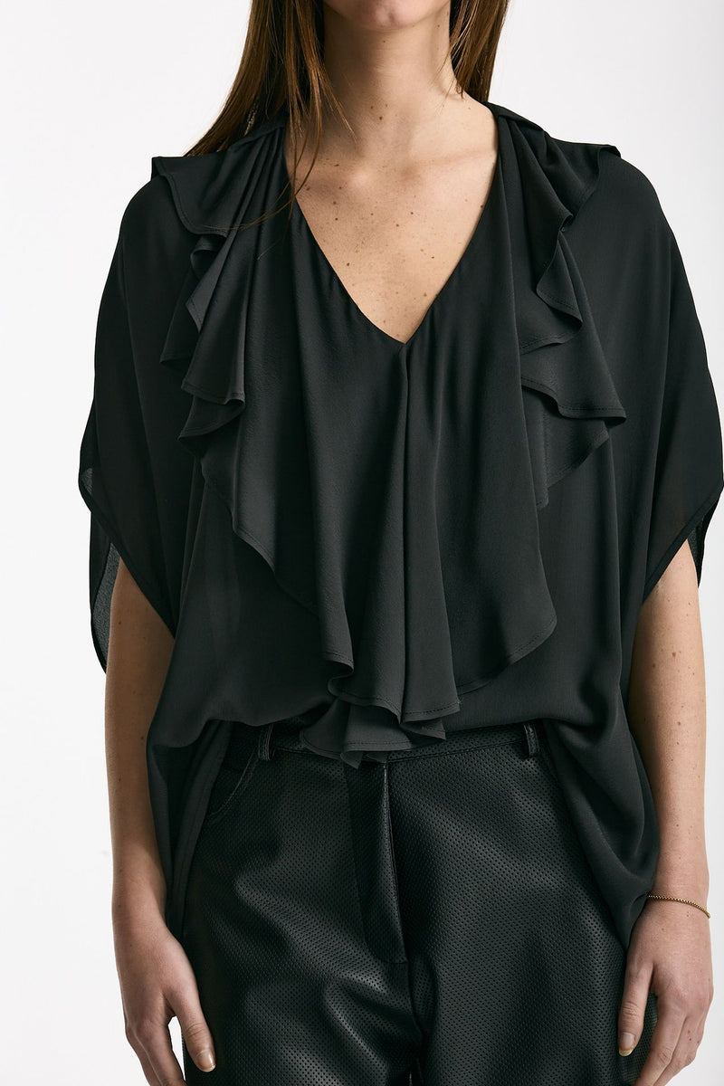 Camicia rouges in viscosa nero women Nude - 5