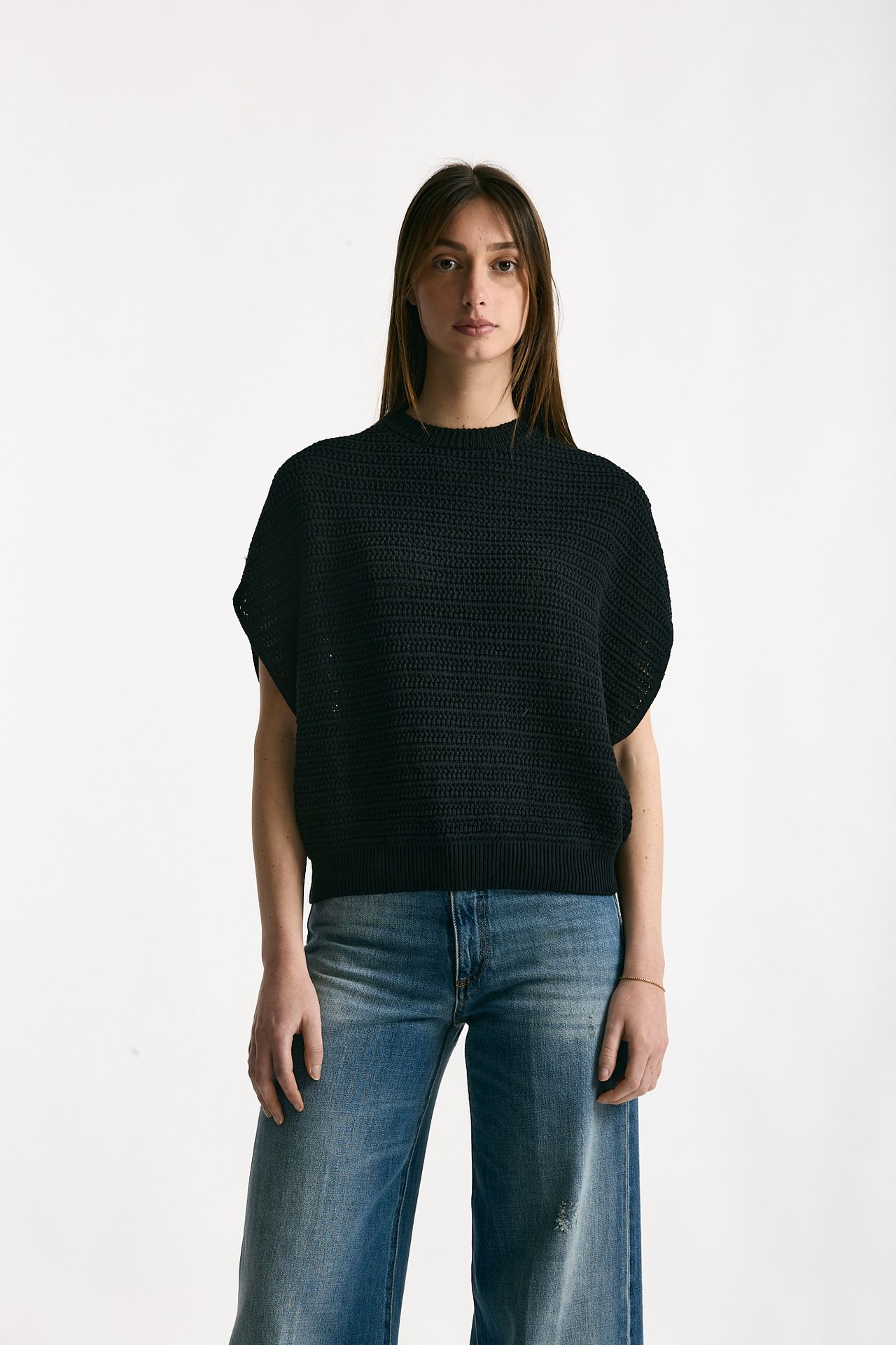 Maglia lavorata nero women Nude - 2
