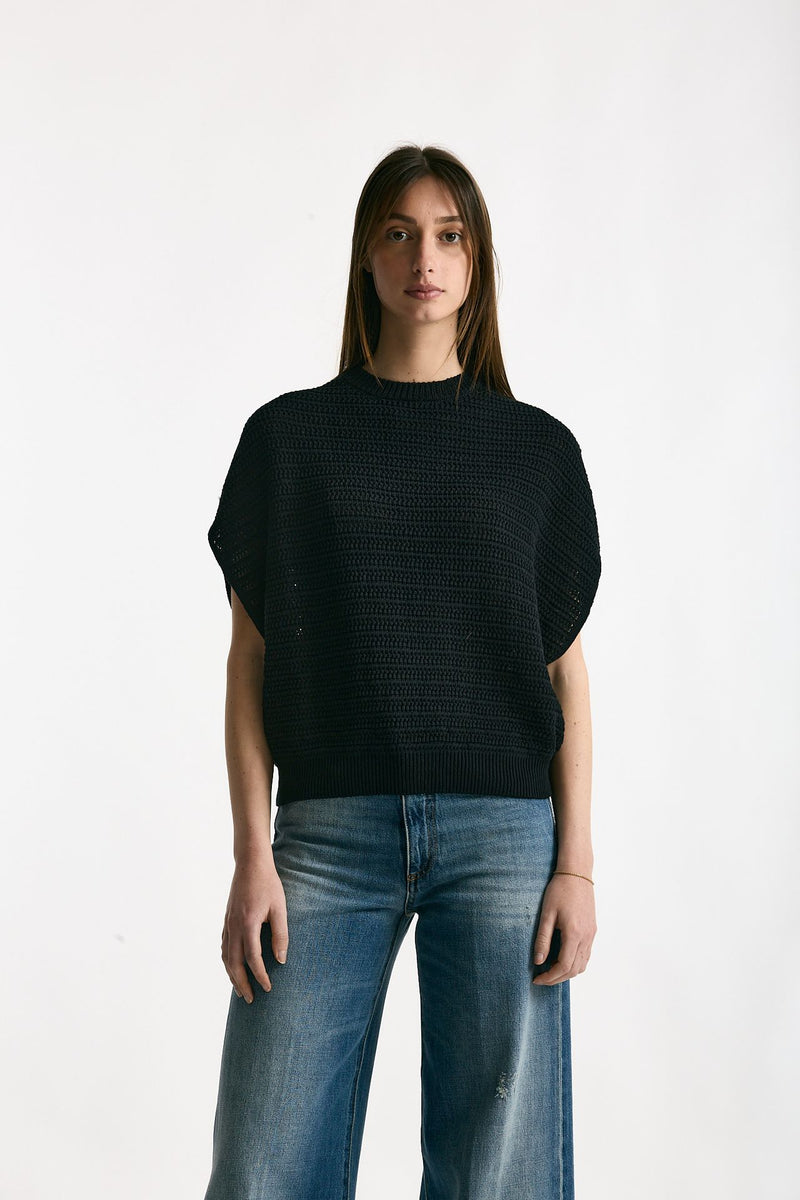 Maglia lavorata nero women Nude - 2