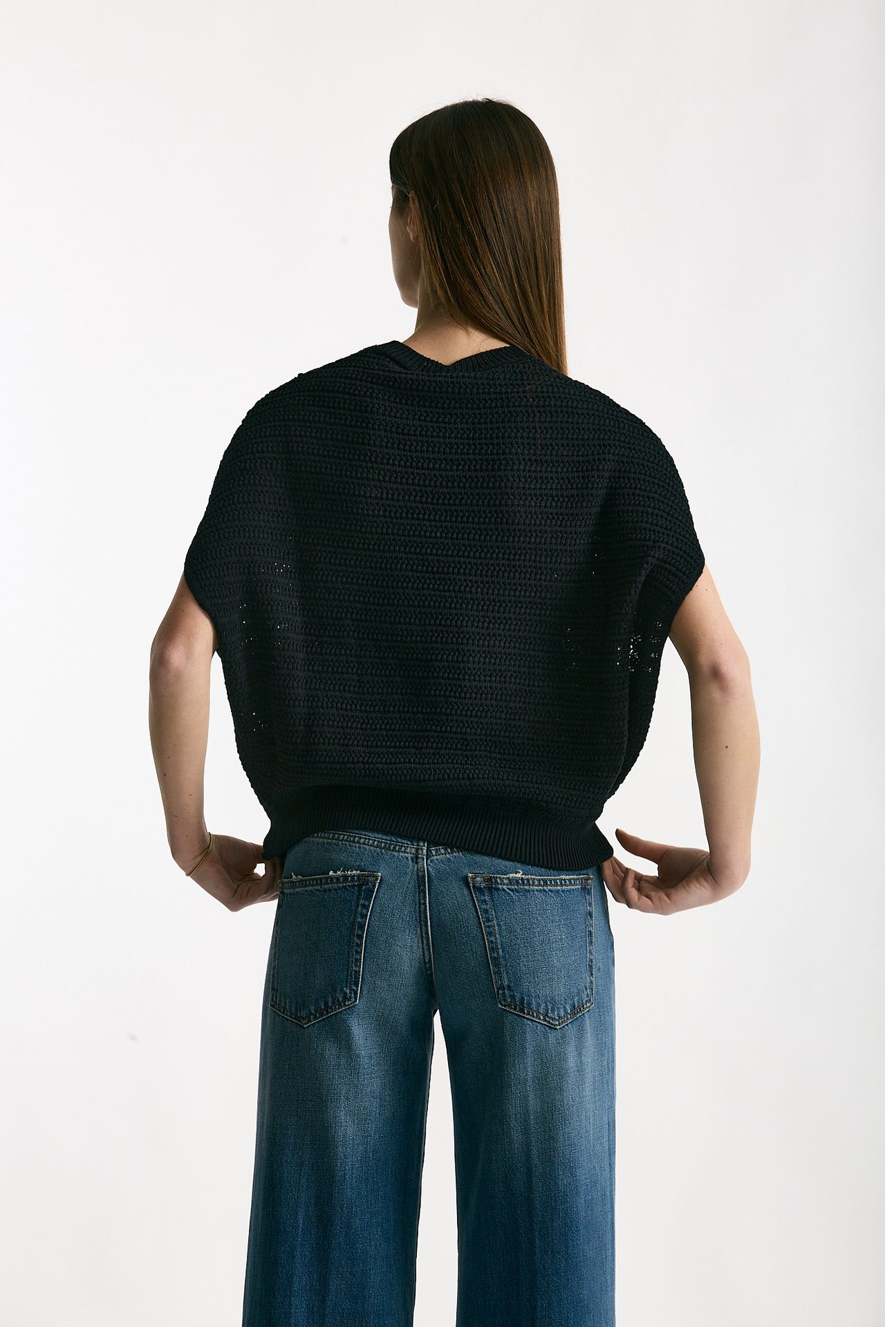 Maglia lavorata nero women Nude - 4