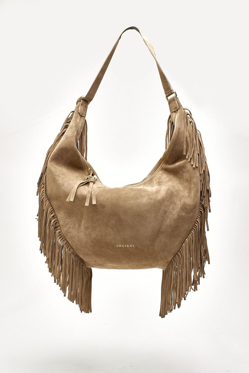 Borsa ISOLA FRINGE LARGE a spalla in suede women Orciani - 1