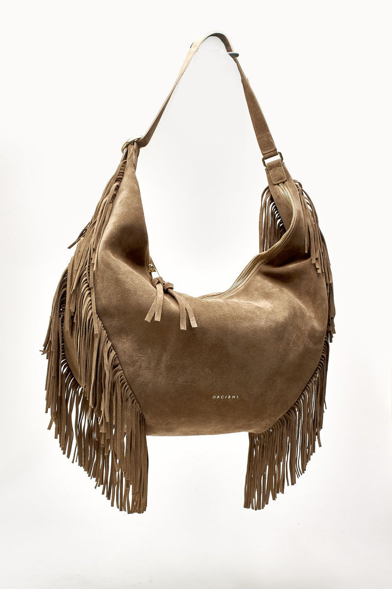 Borsa ISOLA FRINGE LARGE a spalla in suede women Orciani - 2