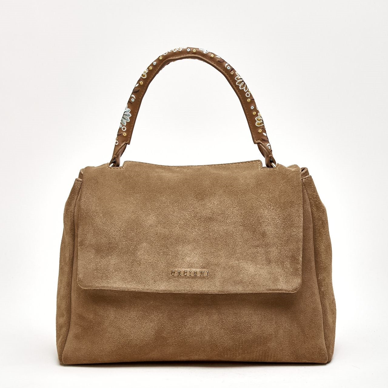 Borsa SVEVA PEACH FLOWERS MIDI in suede women Orciani - 7