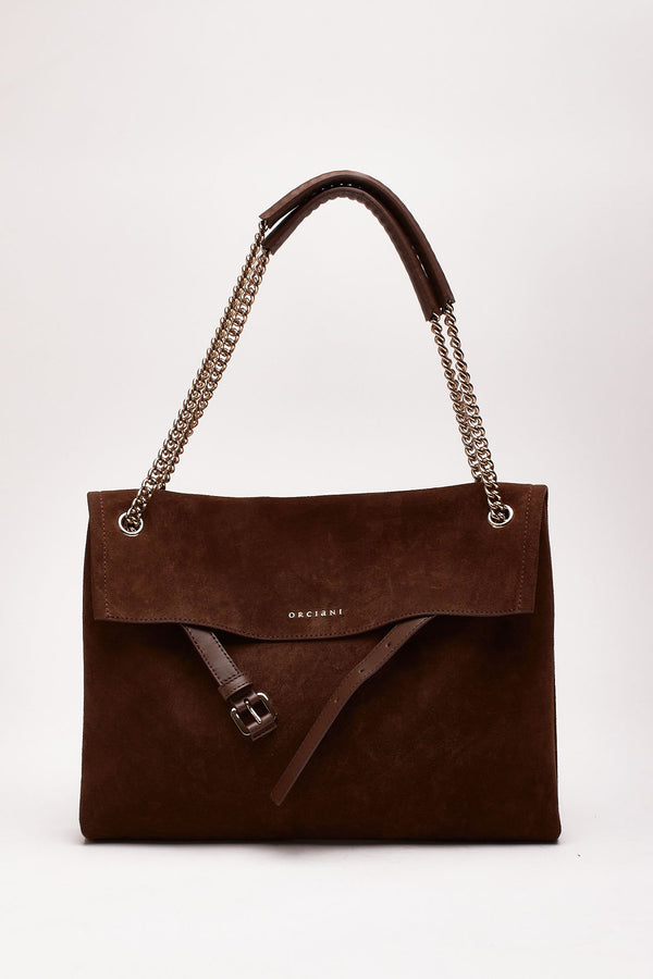 Borsa VENUS COCOA PEACH midi in suede women Orciani