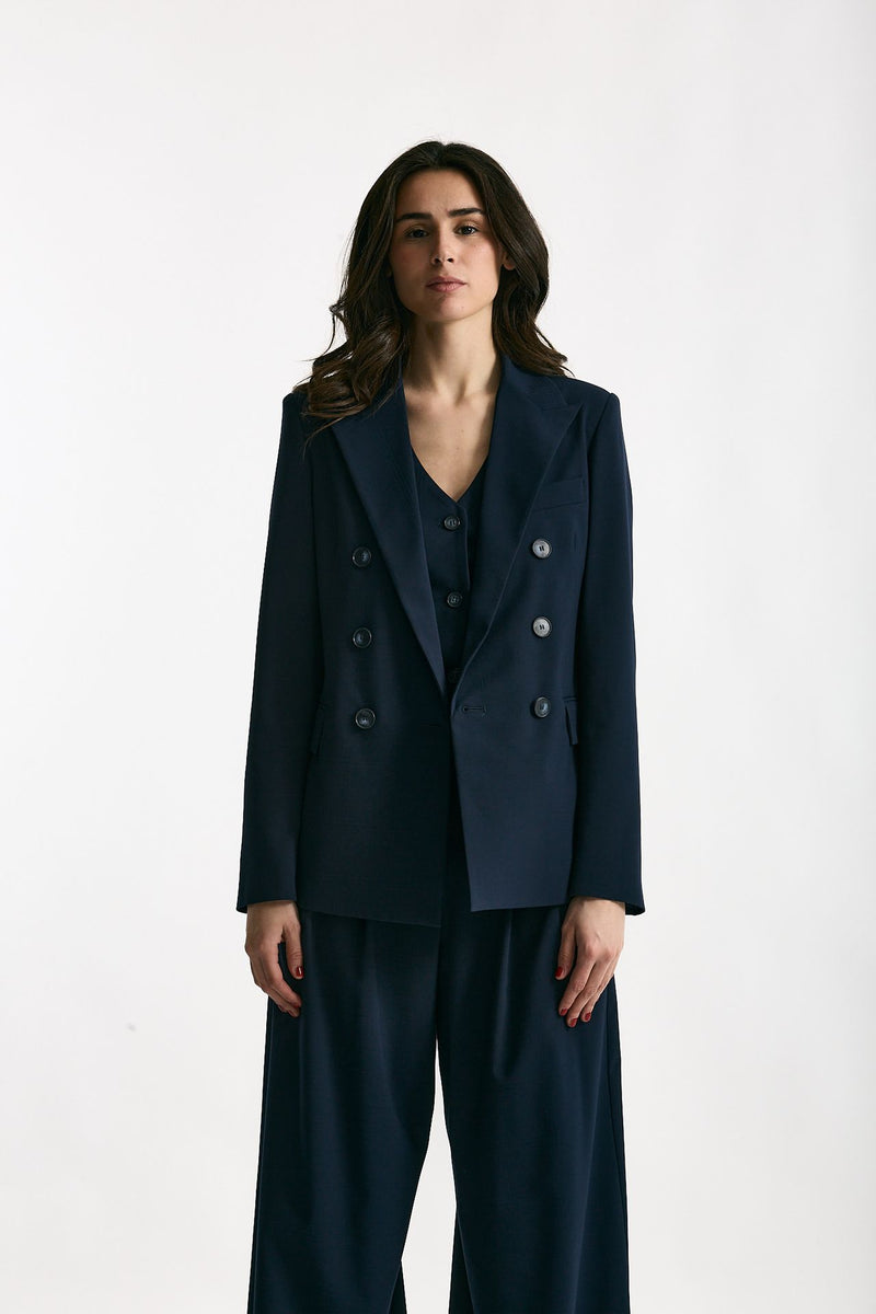 Giacca doppiopetto Galles blu women ( p - s ) - 1