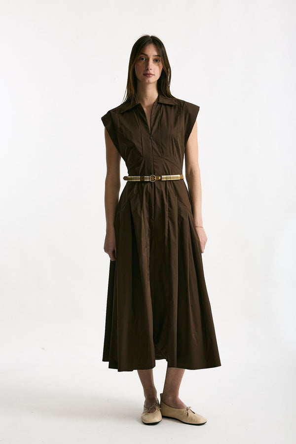Abito in cotone marrone women ( p - s )