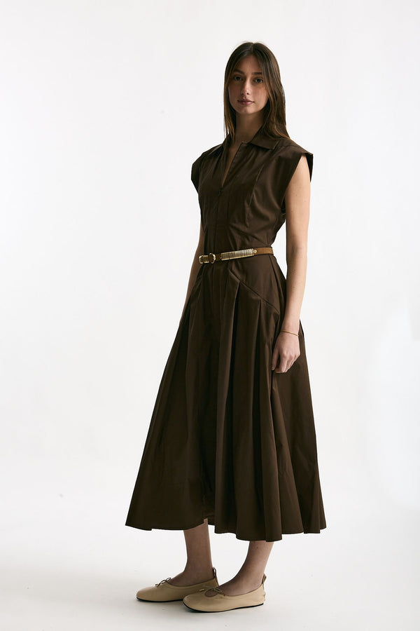 Abito in cotone marrone women ( p - s )