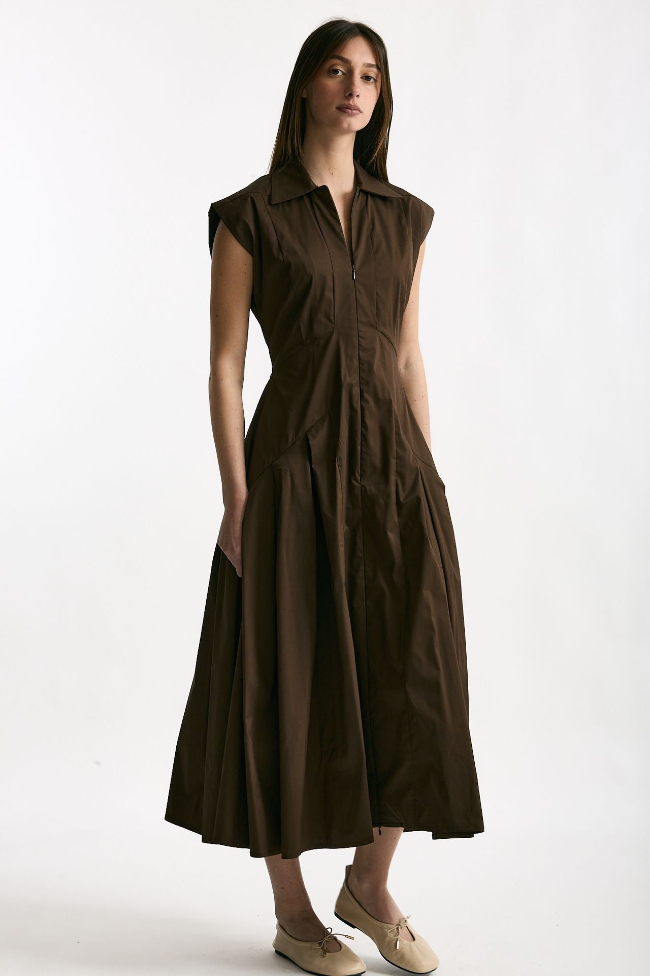 Abito in cotone marrone women ( p - s ) - 4