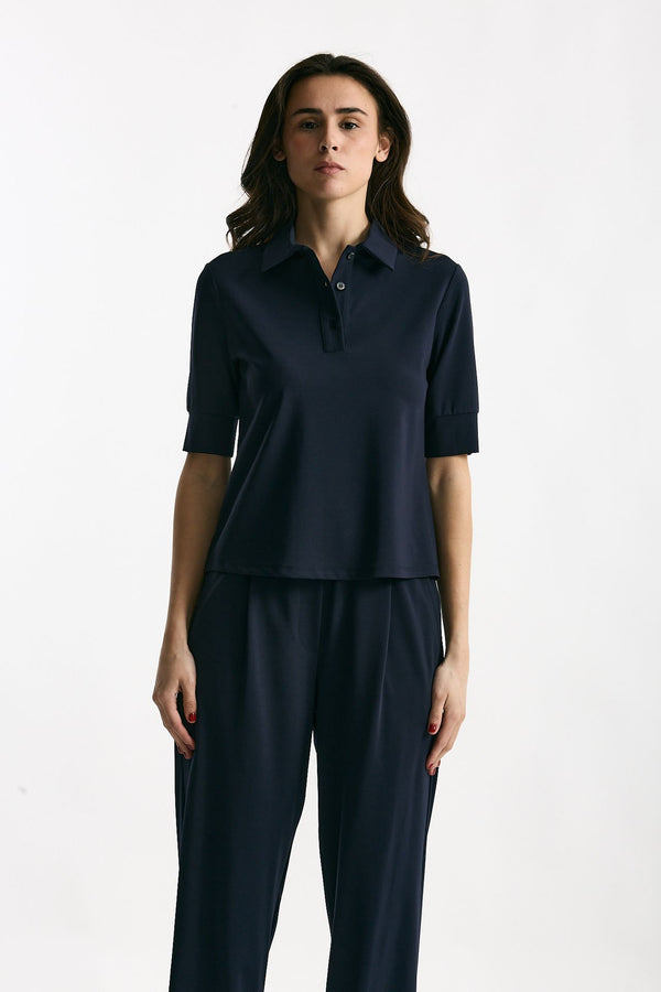 Maglia polo blu women ( p - s )