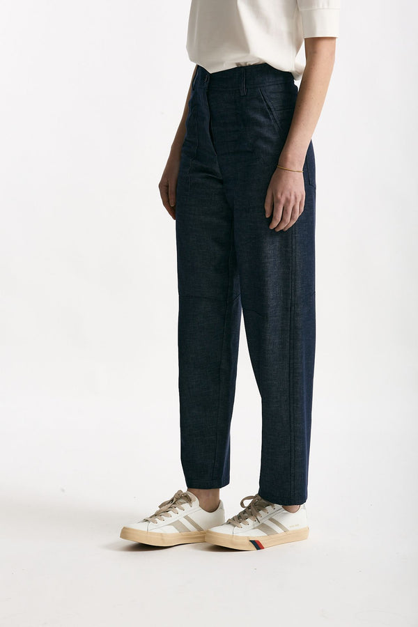 Pantalone effetto denim blu women ( p - s )