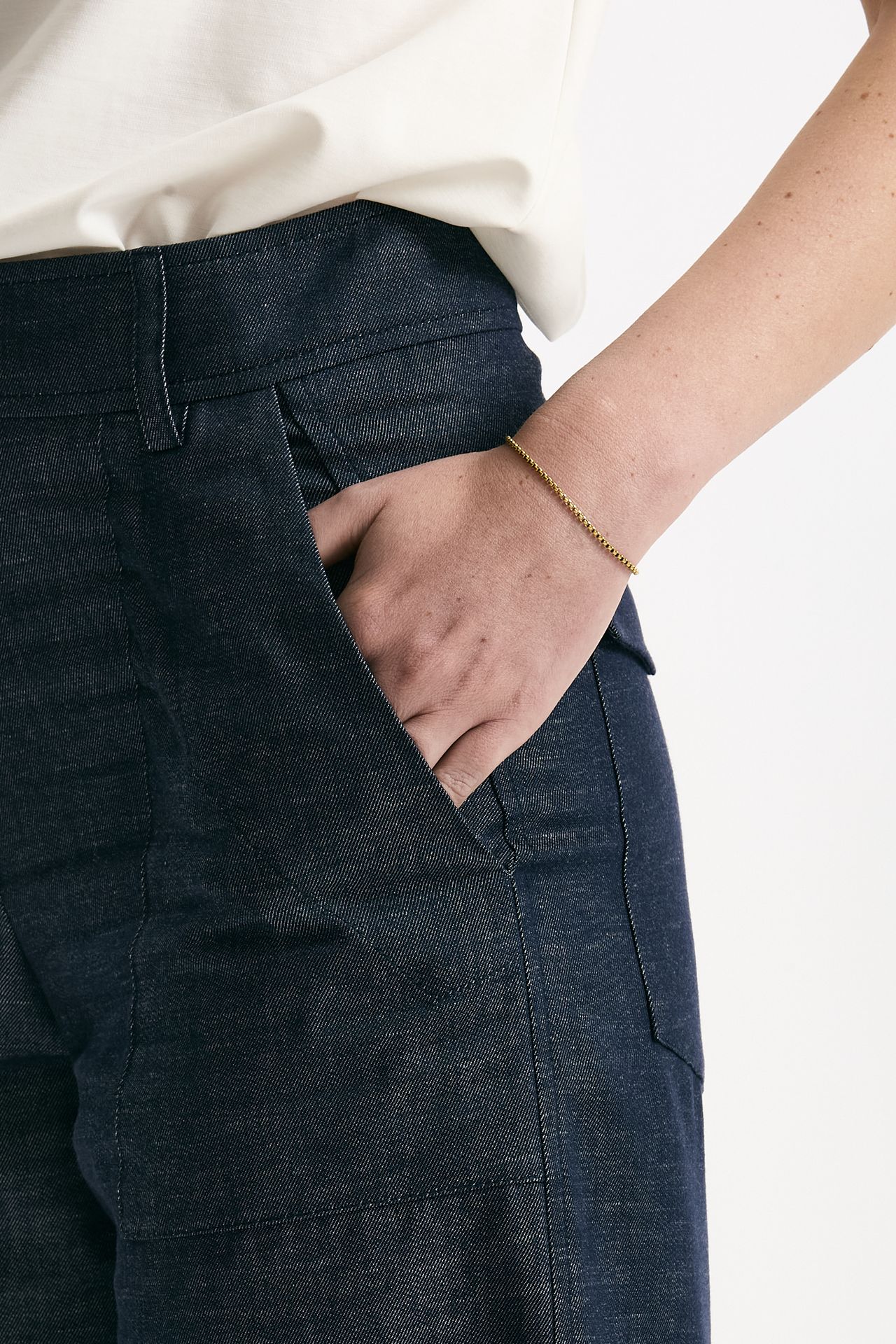 Pantalone effetto denim blu women ( p - s ) - 5