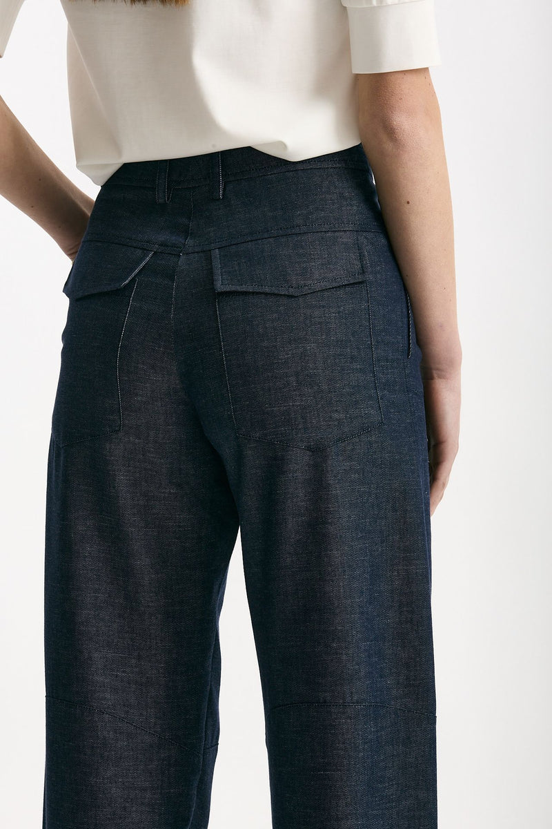 Pantalone effetto denim blu women ( p - s ) - 6