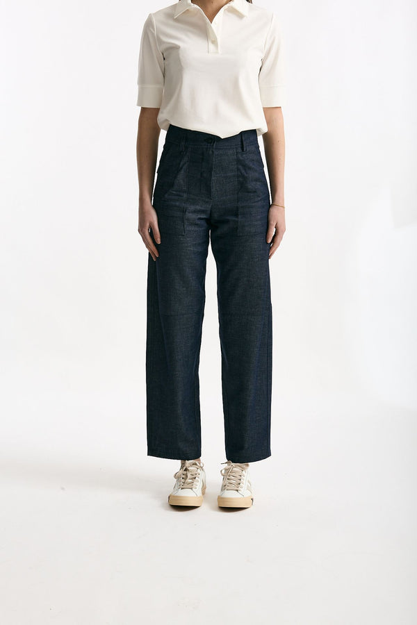 Pantalone effetto denim blu women ( p - s )