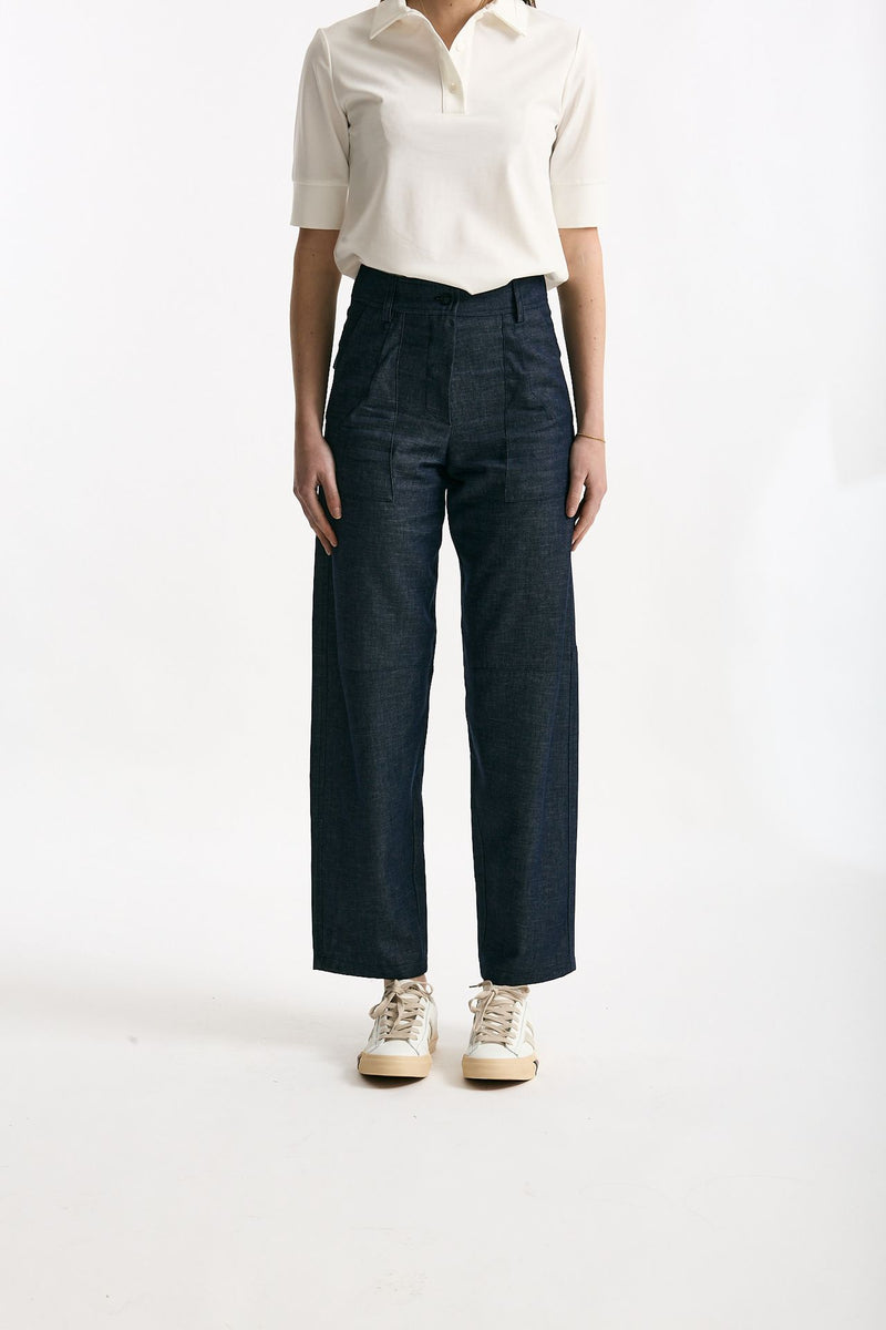 Pantalone effetto denim blu women ( p - s ) - 1