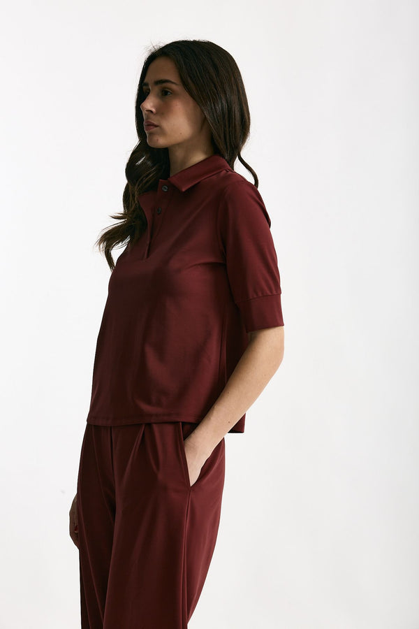Maglia polo bordeaux women ( p - s )