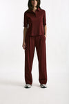 Pantalone fluido bordeaux women ( p - s ) - 1